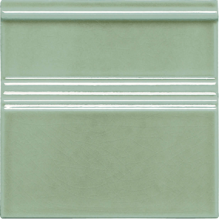 Calabria Tiles | Skirting | Lime Green | Crackle Glaze | Metro Border Tile | 15 x 15cm