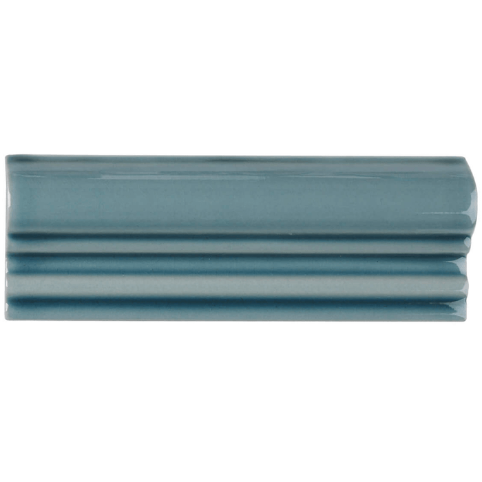 Calabria Tile | Dado | River Blue | Crackle Glaze | Border Tile | 5cm x 15cm