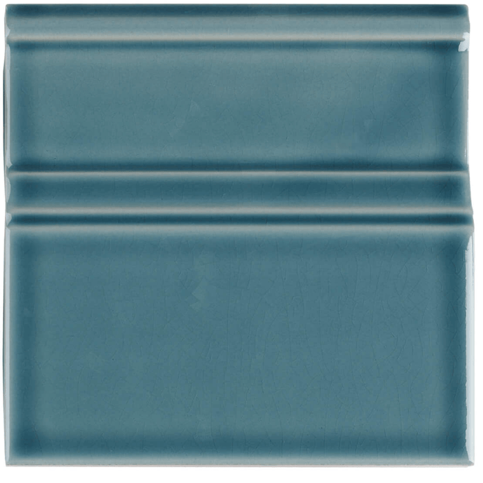 Calabria Skirting Tile | River Blue | Crackle Glaze | Metro Border Tile | 15 x 15cm FULL SKIRTING SAMPLE