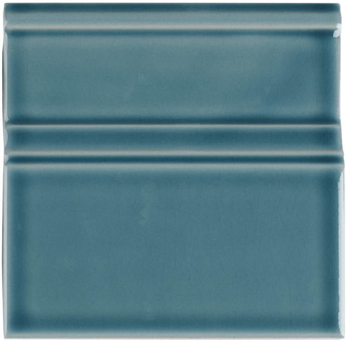 Tile Creasing Blue Finchley Skirting Tile | River Blue | Crackle Glaze | Metro Border Til ...