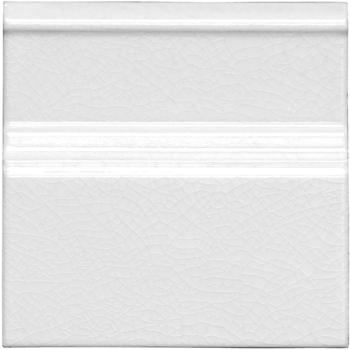 Calabria Skirting White Crackle Glaze Metro  Border Tile 15 x 15cm