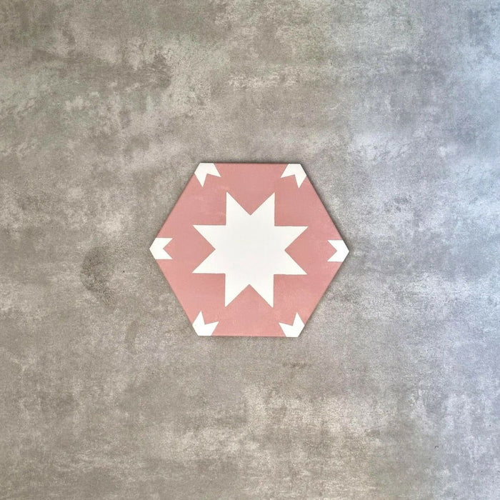 Kenitra Pink Hexagon 18.7cm x 21.6cm FULL TILE SAMPLE