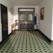 Video showcasing Maison Green Decor Victorian patterned 20x20cm ceramic floor tiles with green, black and white geometric design.