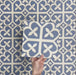 Video showcasing Iris Blue Victorian Moroccan-style 20x20cm patterned porcelain tiles, highlighting the blue and white decorative design and repeating pattern.