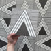 Alhambra Pyramid 20x20cm Moroccan tile video showcasing the striking black and white geometric triangle design with fine linear detailing and bold contemporary style.