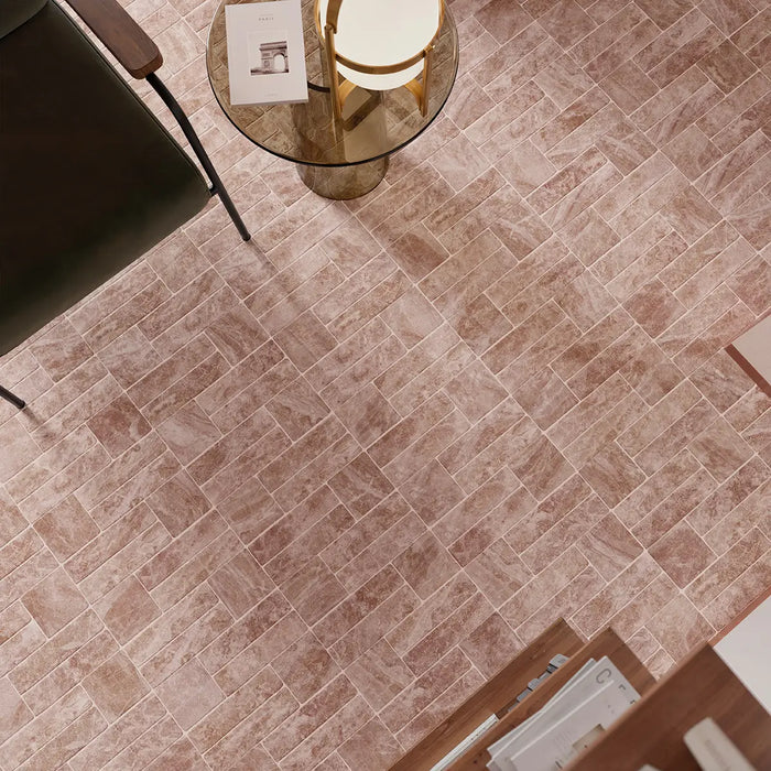 Giovanni Brick Rouge Vintage Marble Wall & Floor Tiles 5.4cm x 22cm