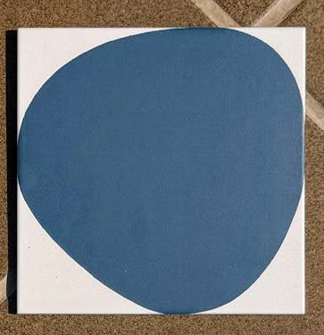 Pebble Beach Reversed Blue Pattern Tile 20cm x 20cm