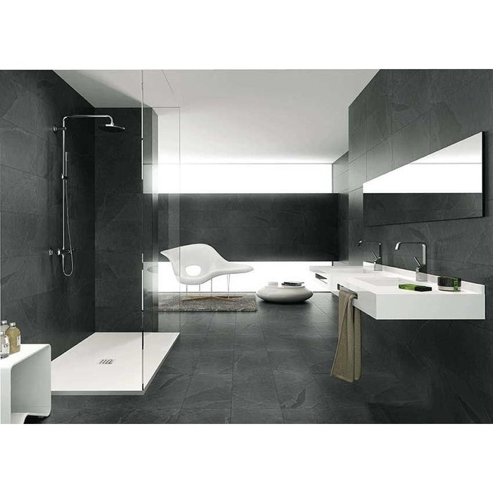 Brazil Slate  Black Brazilian Slate Effect Porcelain Tiles 60cm x 60cm