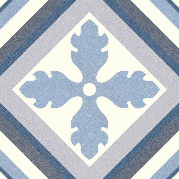 Savoy Victorian Tropez Blue  Porcelain Wall & Floor Tile 25cm x 25cm