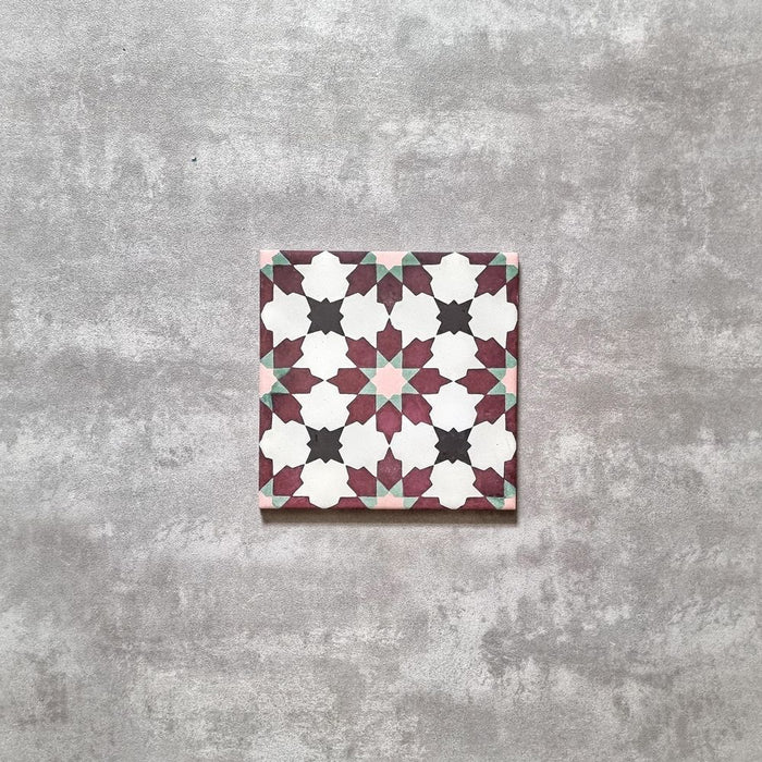 Mamounia Tile | Vino | Moroccan Tiles | Wall & Floor | 20cm x 20cm