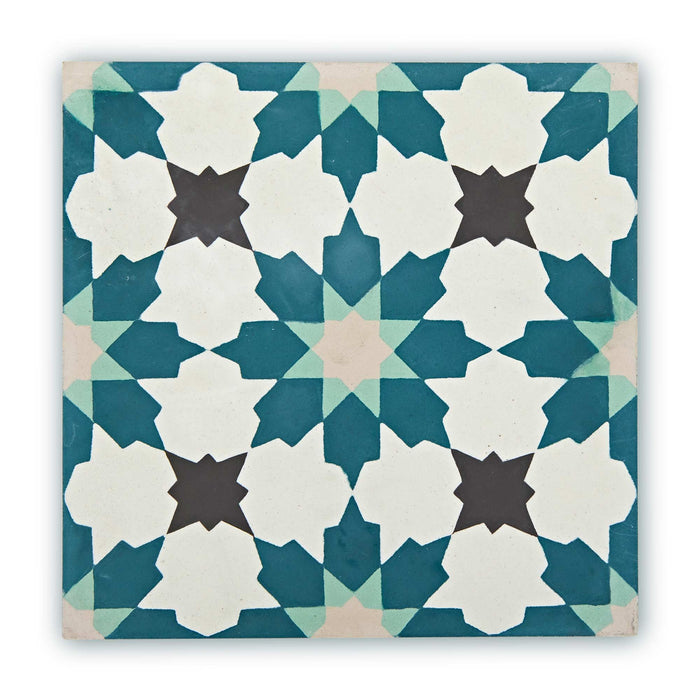 Mamounia Tile | Teal Green | Moroccan Tiles | Wall & Floor | 20cm x 20cm FULL TILE SAMPLE