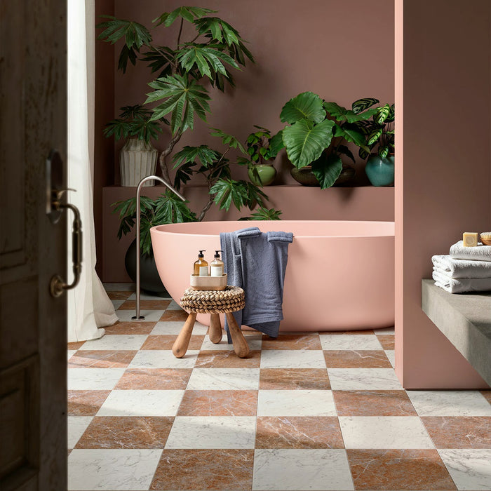 Haven Bianco Classic White Marble Style Chequerboard Tiles | 30cm x 30cm