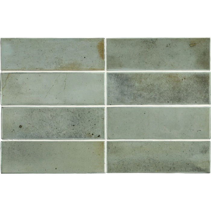 Beijing Brick Celadon Green Moroccan Wall Tiles 5.1cm x 16.1cm FULL TILE SAMPLE