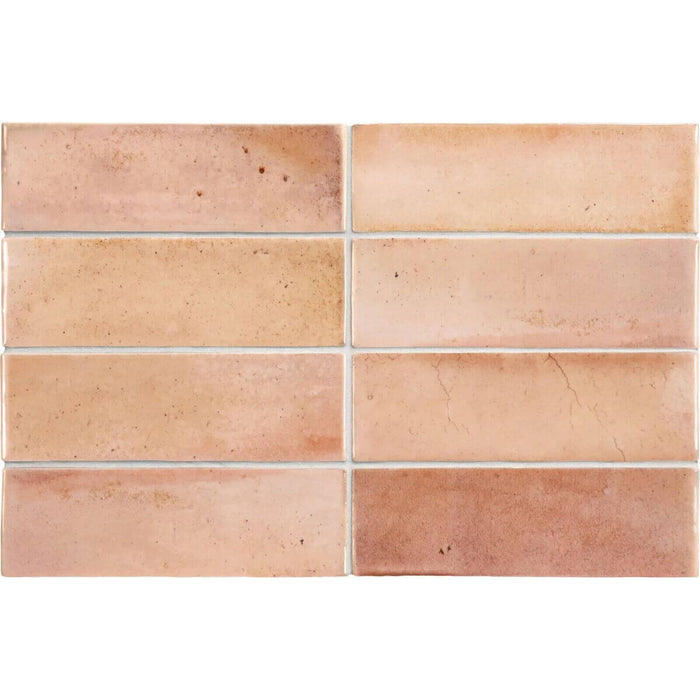 Beijing Brick Pink Moroccan Wall Tiles 5.1cm x 16.1cm FULL TILE SAMPLE