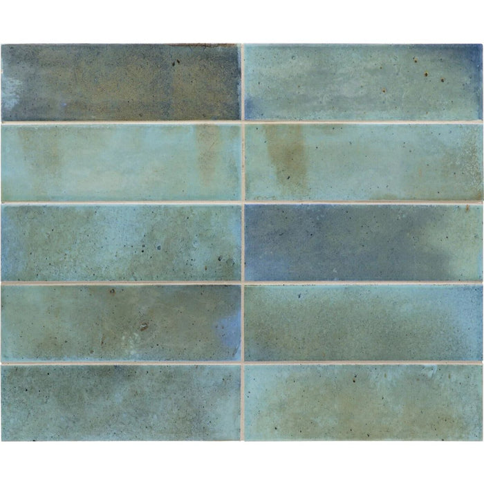 Beijing Brick Sky Blue Moroccan Wall Tiles 5.1cm x 16.1cm FULL TILE SAMPLE