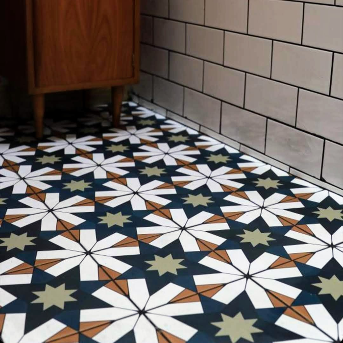 Kazhan Tangiers Navy 20cm x 20cm FULL TILE SAMPLE