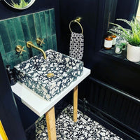 Noventa Terrazzo Nero Matt Porcelain Wall Floor Tile 59cm x 118cm