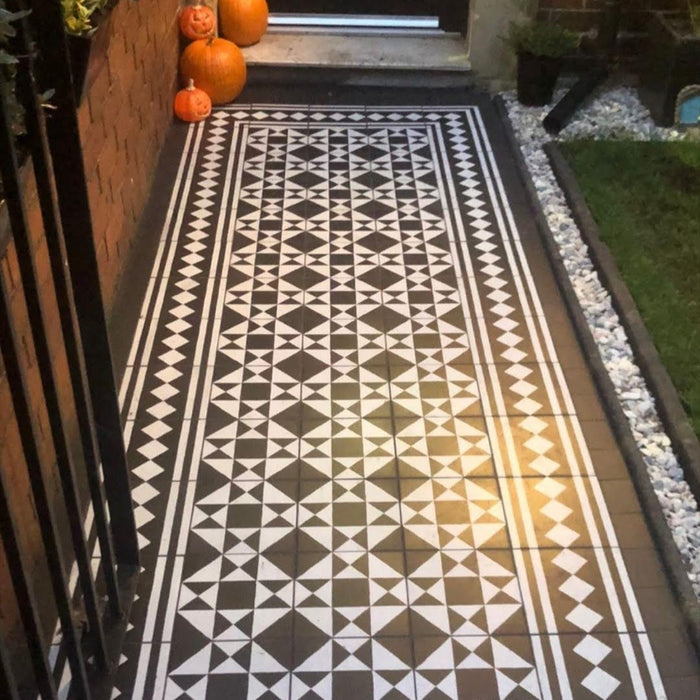 Maison Victorian Decor Black 20cm x 20cm FULL TILE SAMPLE