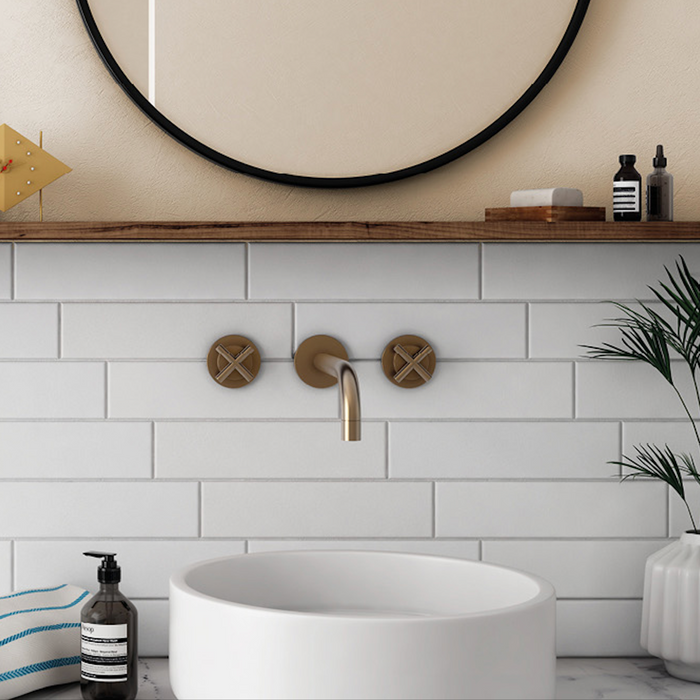 Manhattan Brick Tiles | White | Flat Matt | Metro Tiles |  7.5cm x 30cm | Wall Tiles FULL TILE SAMPLE