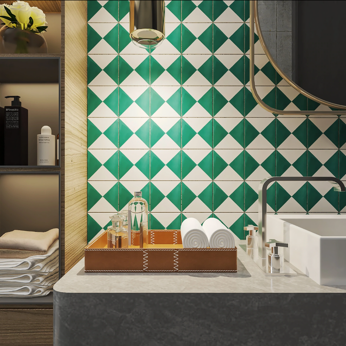 Magic Quarters Green Tile 20cm x 20cm — Artisan Tile Company