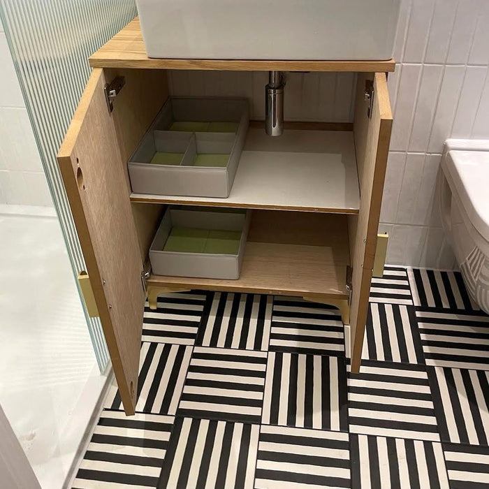 Stripes Black Tiles | Indoor & Outdoor Tiles | 20cm x 20cm FULL TILE SAMPLE