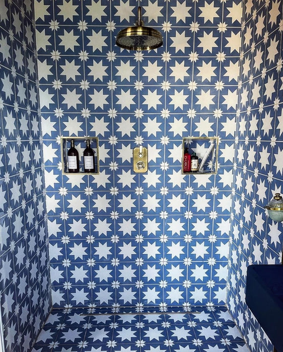 Kenitra Blue Star Moroccan 20cm x 20cm FULL TILE SAMPLE