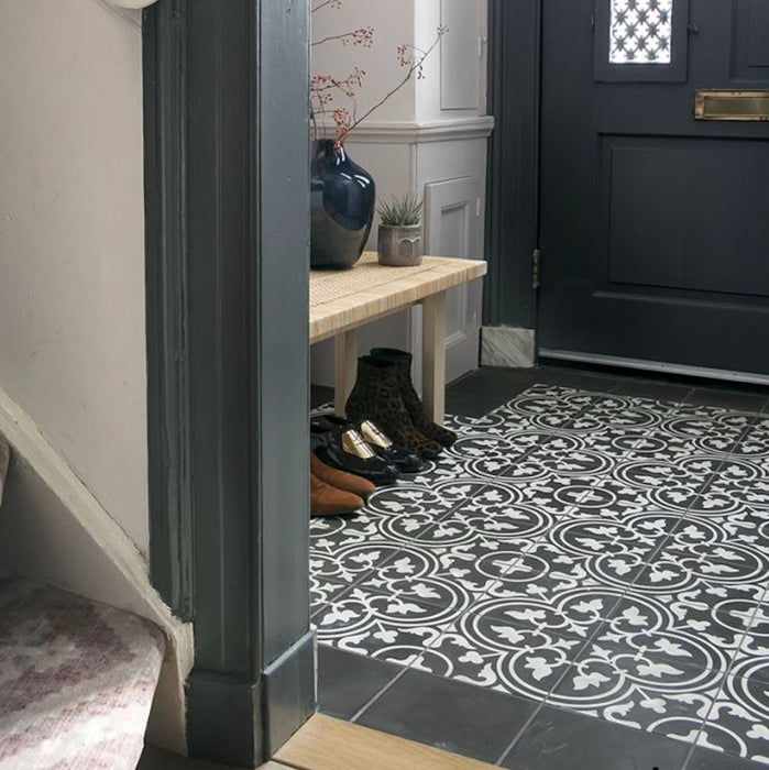 Paris Black Victorian Porcelain Hallway Tiles