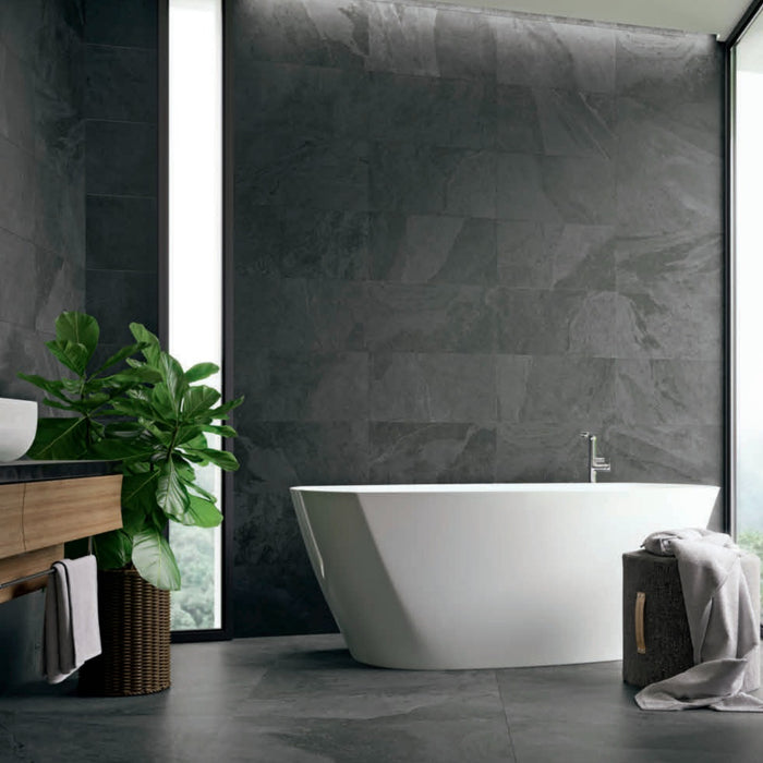 Brazil Slate Tile | Black | Brazilian Slate Effect | Wall & Floor Tiles | 30cm x 60cm CUT TILE SAMPLE