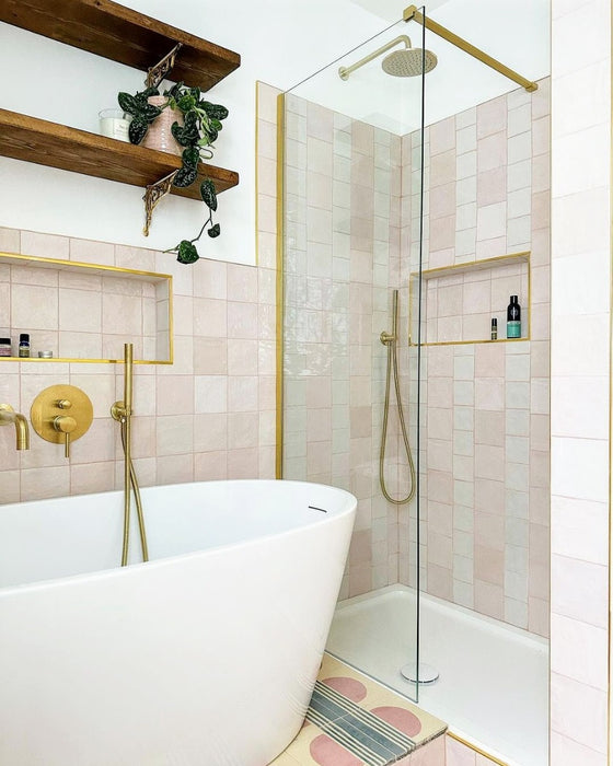 Zellij Square Pink Mist Moroccan Handmade Style 13.2cm x 13.2cm FULL TILE SAMPLE