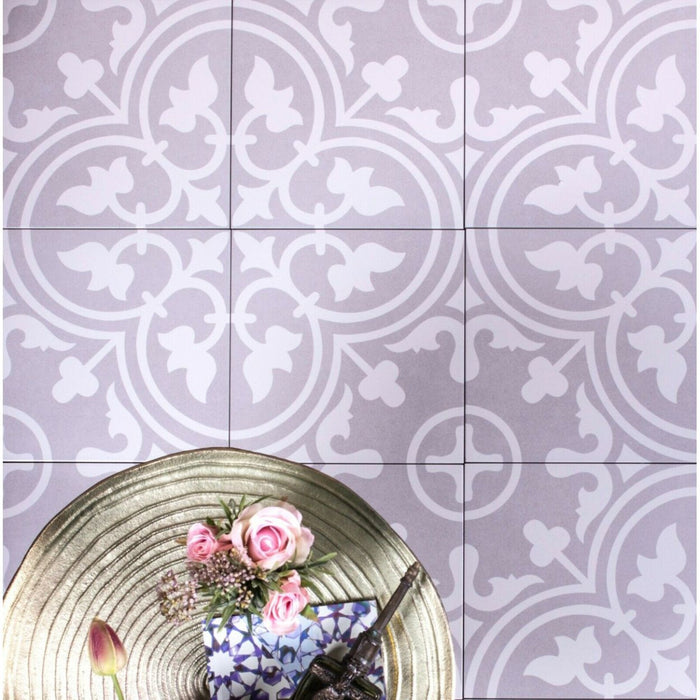 Paris Silver Grey Victorian Kitchen Tiles 25cm x 25cm