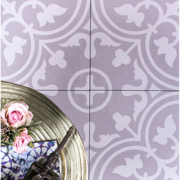 Paris Silver Grey Victorian Kitchen Tiles 25cm x 25cm