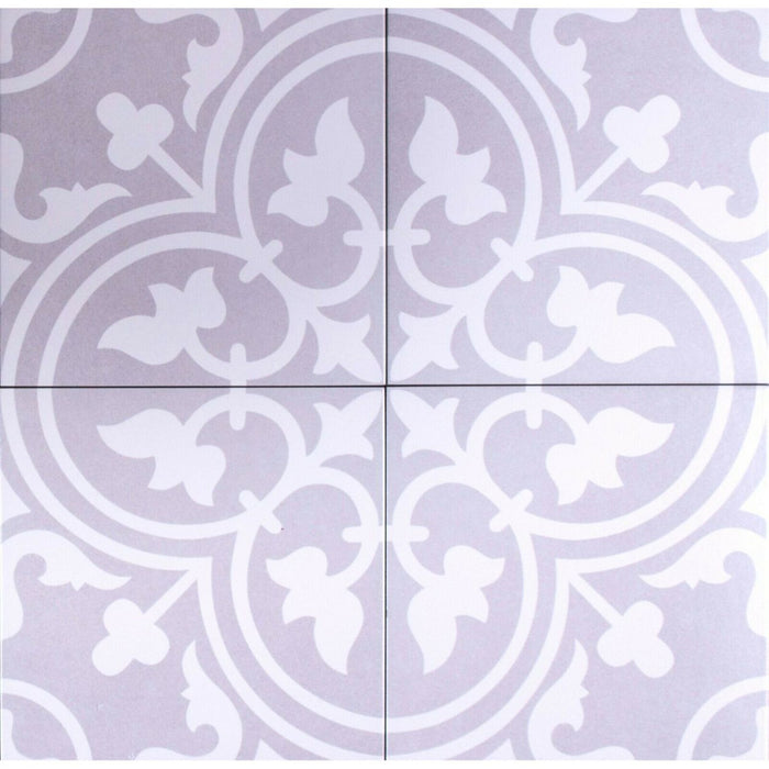 Paris Silver Grey Victorian Kitchen Tiles 25cm x 25cm