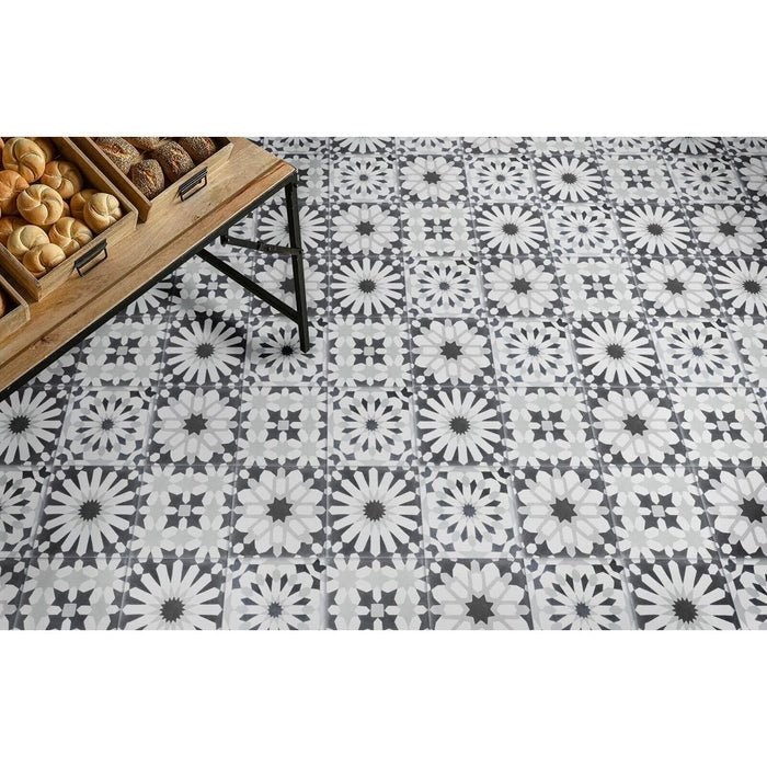 Soukaina Black B Pattern Moroccan Wall & Floor Tiles 20 x 20cm