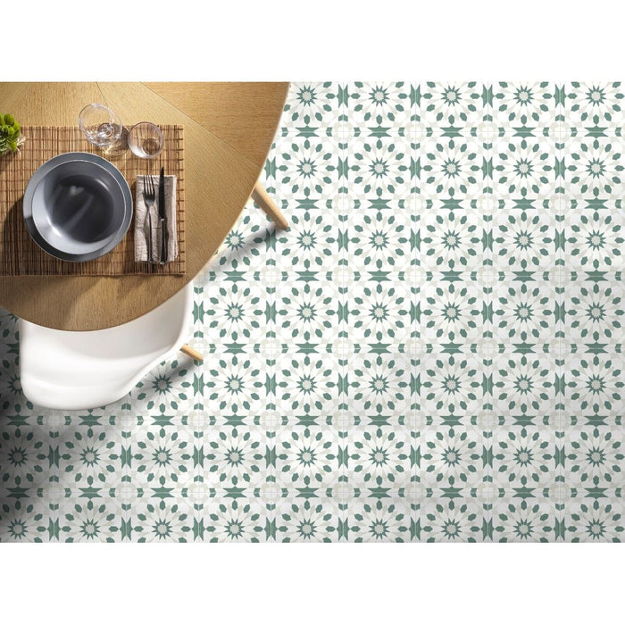 Soukaina Green A Pattern Moroccan Wall & Floor Tiles 20 x 20cm