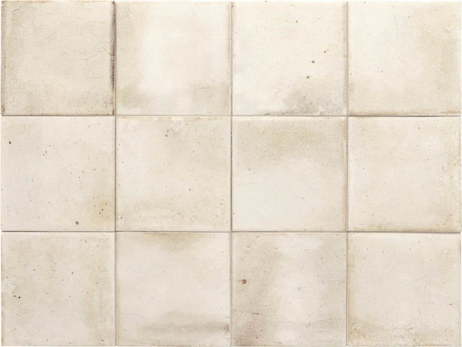 FULL TILE SAMPLE Beijing White Square Wall Tiles | 10cm x 10cm
