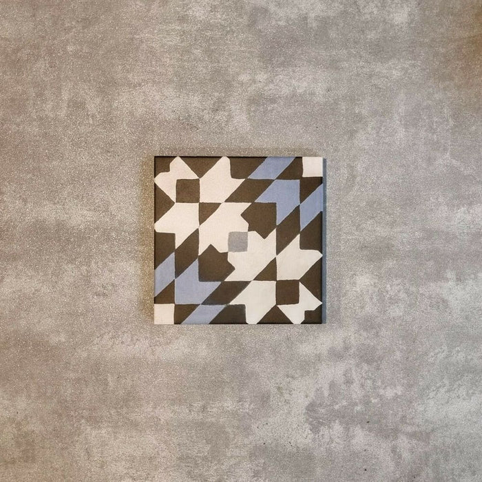 Mexico City Azul Porcelain Moroccan Wall And Floor Tile 20cm X 20cm FULL TILE SAMPLE