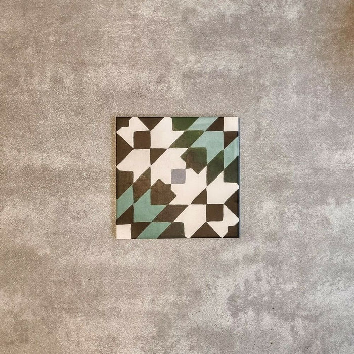 Mexico City Verde Porcelain Moroccan Wall And Floor Tile 20cm X 20cm