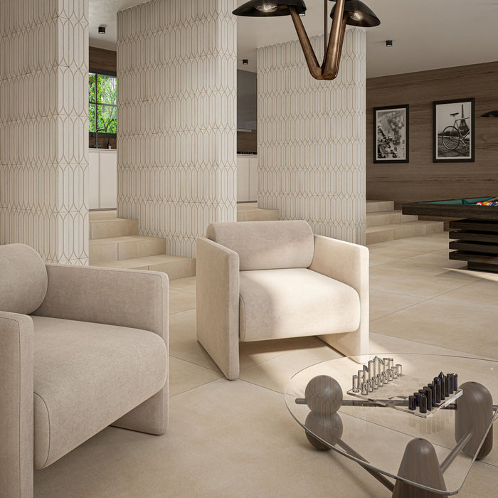 Kutani Decor Vanilla Porcelain Wall Tiles 9.1cm x 37.5cm