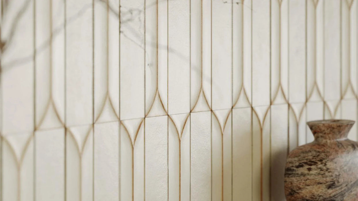 Kutani Decor Vanilla Porcelain Wall Tiles 9.1cm x 37.5cm