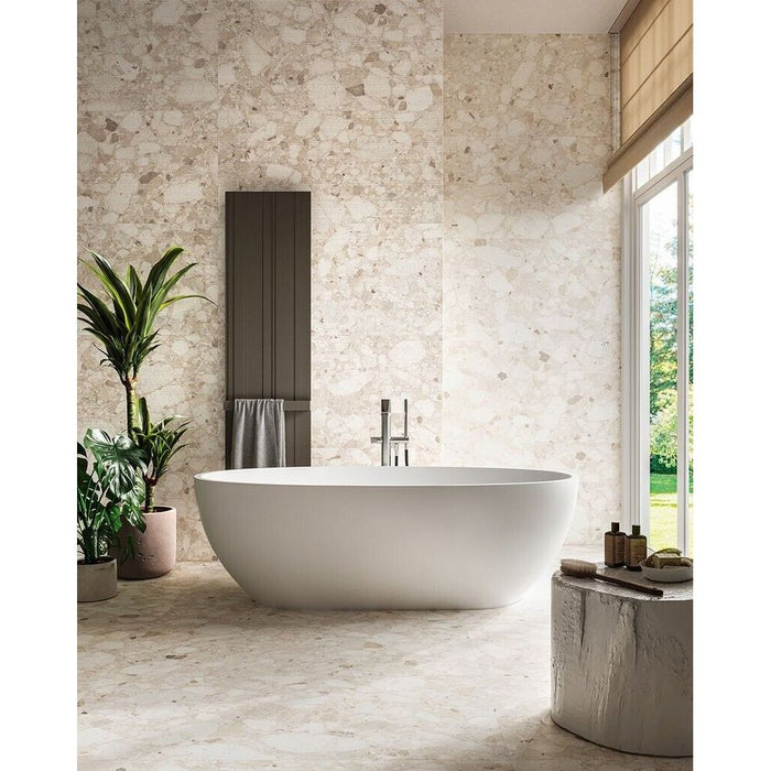 Venetian Ivory | Terrazzo Tile | Matt Finish | 60cm x 120cm CUT TILE SAMPLE