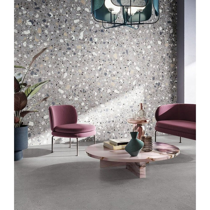 Veneto Maxi Decor Grey Terrazzo Concrete style Porcelain Tiles 90cm x 90cm