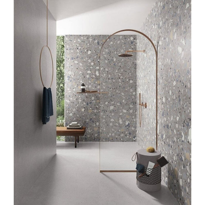 Veneto Maxi Decor GreyTerrazzo Concrete style Porcelain wall and floor tiles CUT TILE SAMPLE