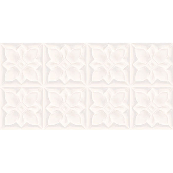 Harmony White 3D DECOR Bathroom Kitchen Wall Tiles 25 x 50cm CUT TILE SAMPLE