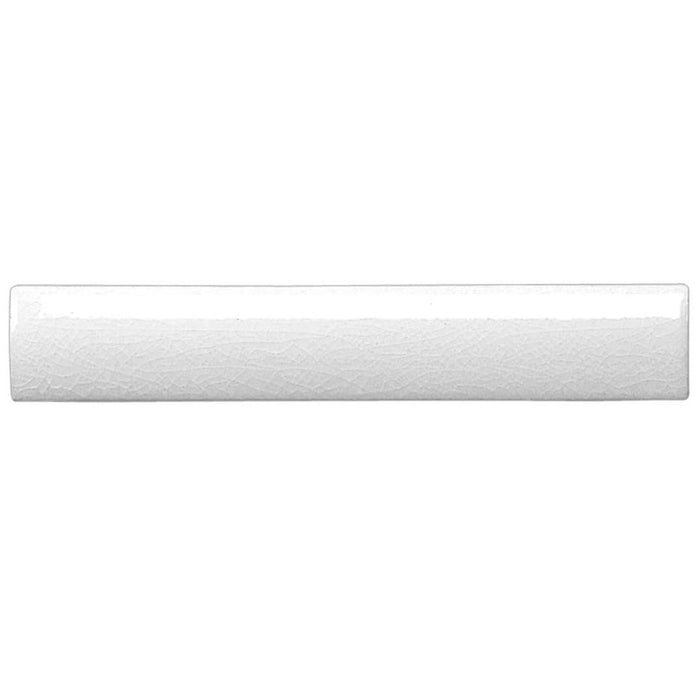 Calabria Pencil Trim White Crackle Glaze Metro Border Tile 2.5 x 15cm