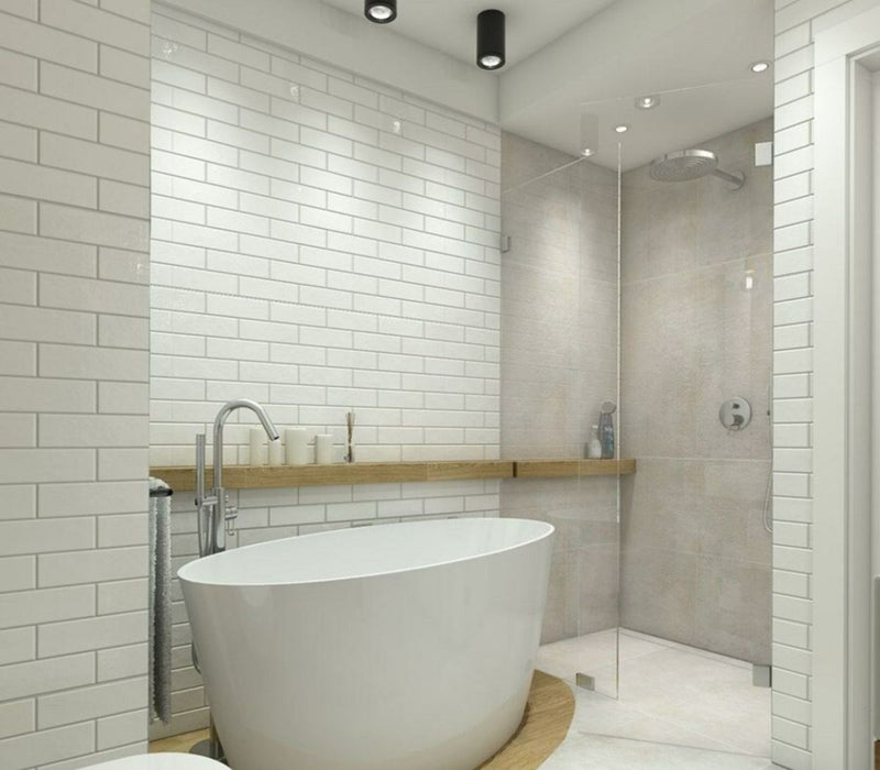 Manhattan Brick Tiles | White | Flat Matt | Metro Tiles |  7.5cm x 30cm | Wall Tiles