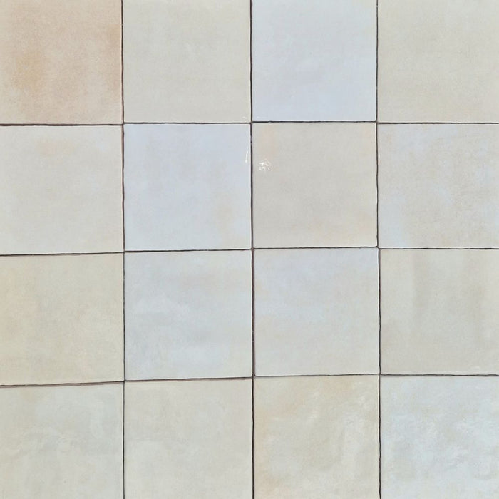 Zellij Square Bone Moroccan Handmade Style 13.2cm x 13.2cm FULL TILE SAMPLE