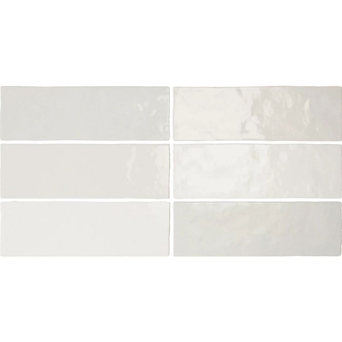 Zellij Brick Tile | White Gloss | Moroccan Tile | 6.5cm x 20cm