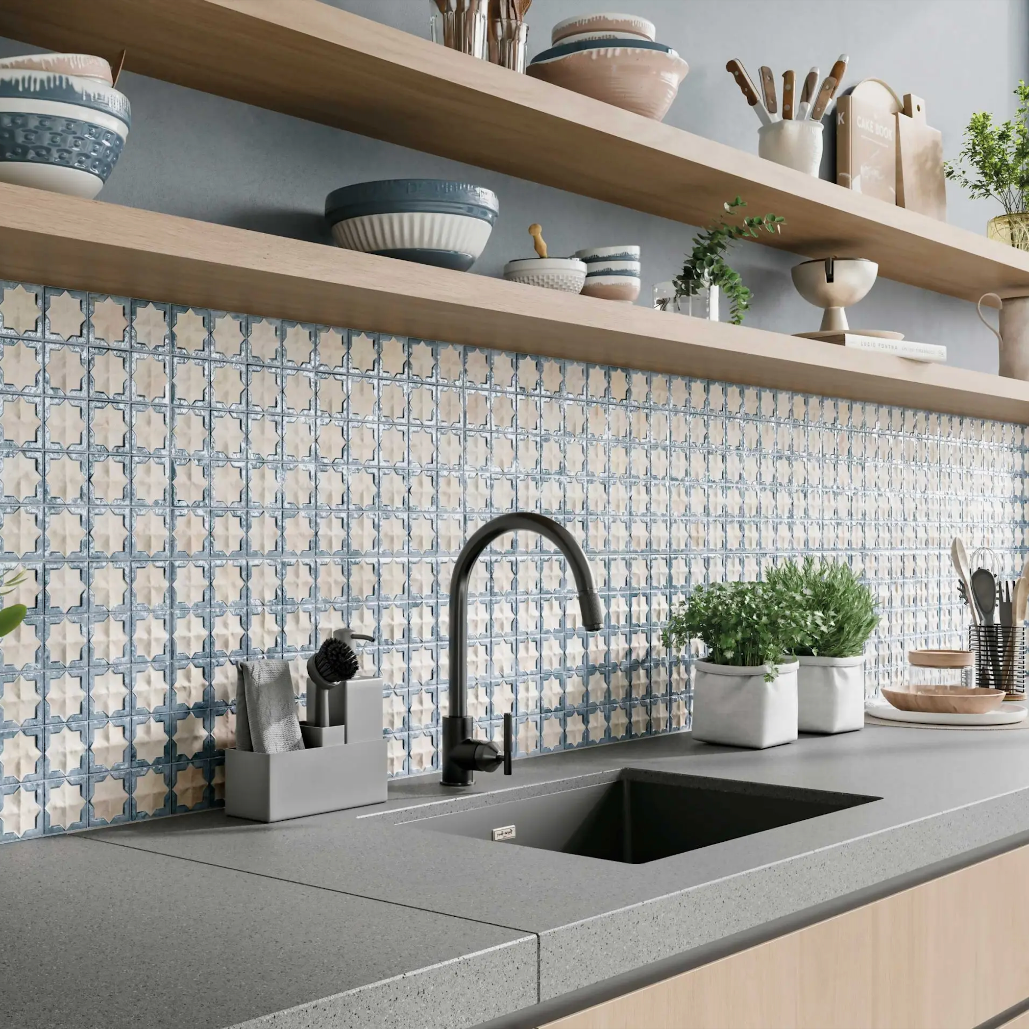 Zeina Moroccan Arena Blue 31 x 56cm Wall Tiles — Artisan Tile Company