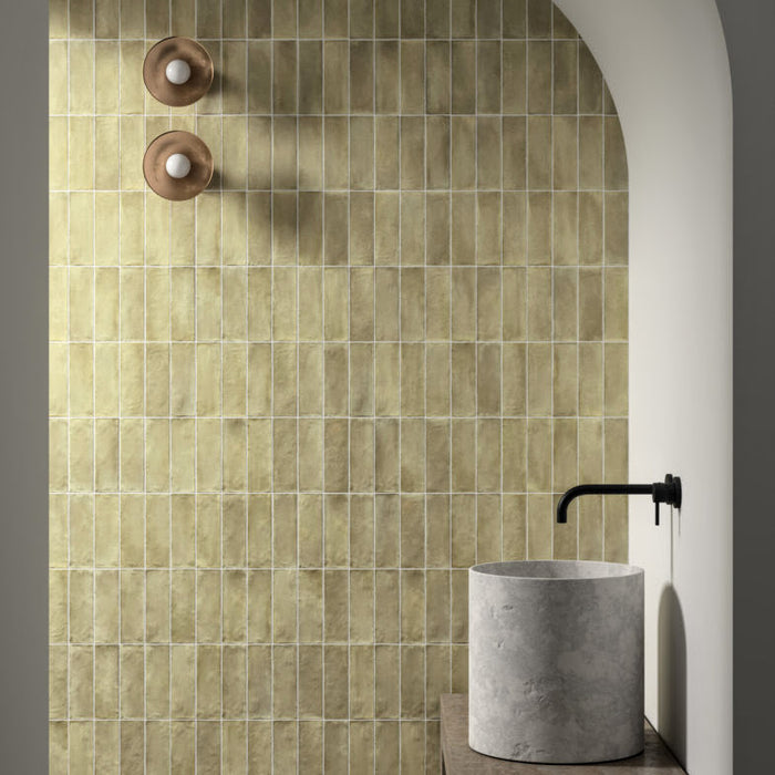 Zellij Weald Green Matt Brick | Moroccan Style | 6.5cm x 20cm